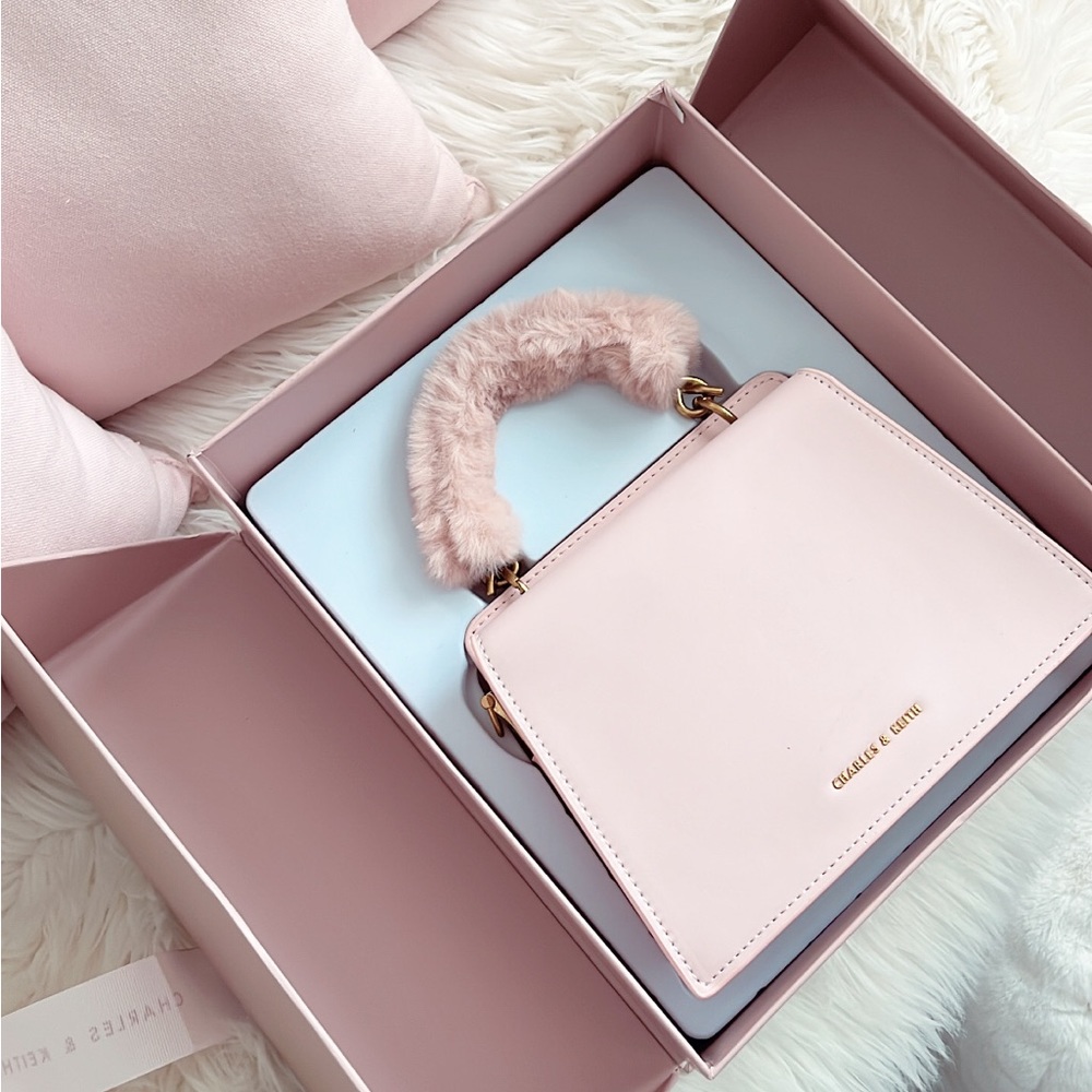 Pink fur Purse